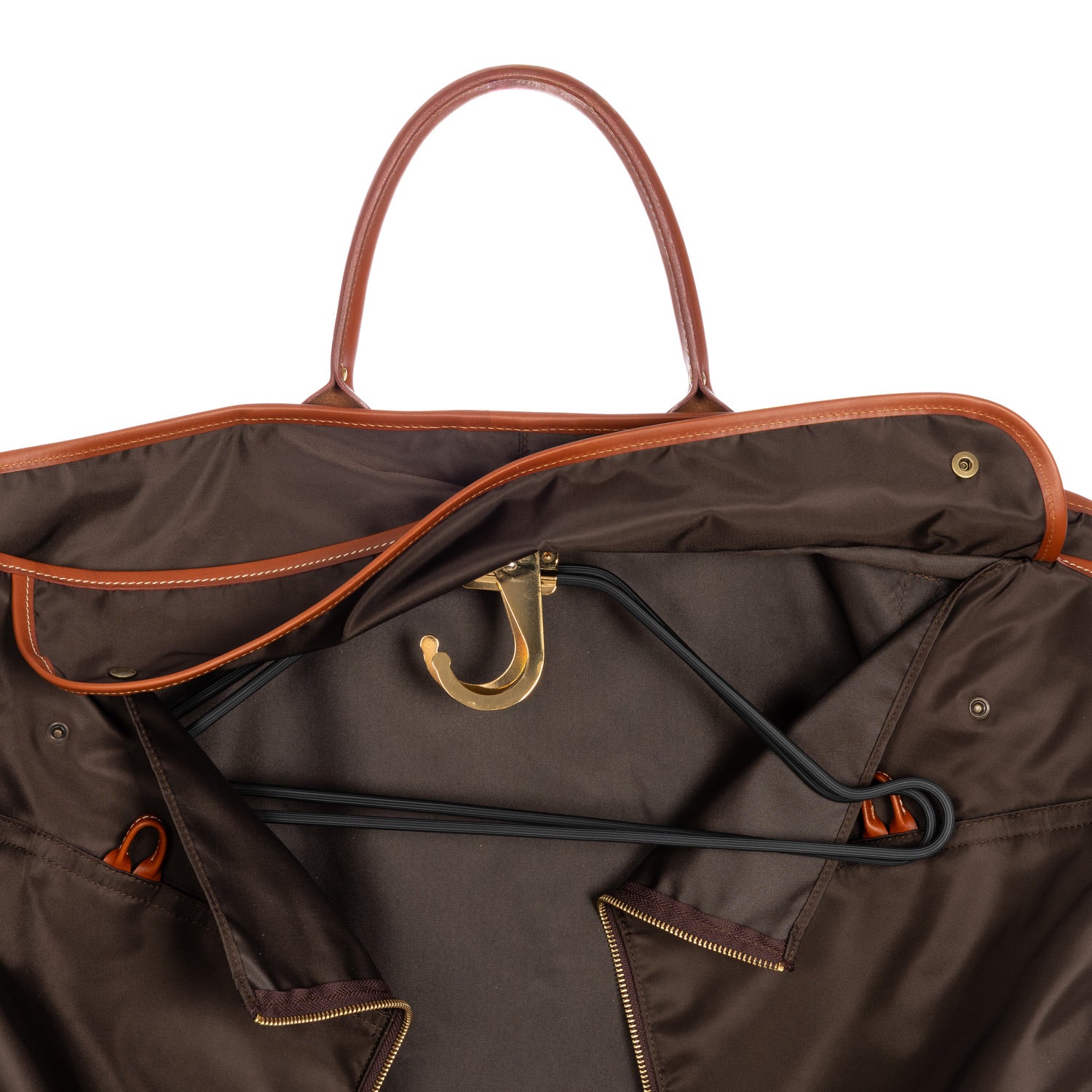 Garment Bag "New Travel-Star" made of Felisi Nylon and Saddle Leather - handmade